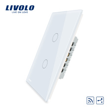 Livolo US Wall Touch Дистанционный выключатель света Функция Электрическая 110 ~ 220 В 2 банды 2-х полосная со светодиодным индикатором VL-C502SR-11
